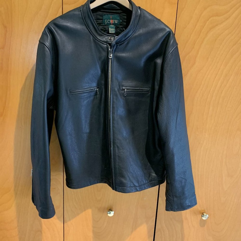 Vintage leather moto jacket/ J, Crew
